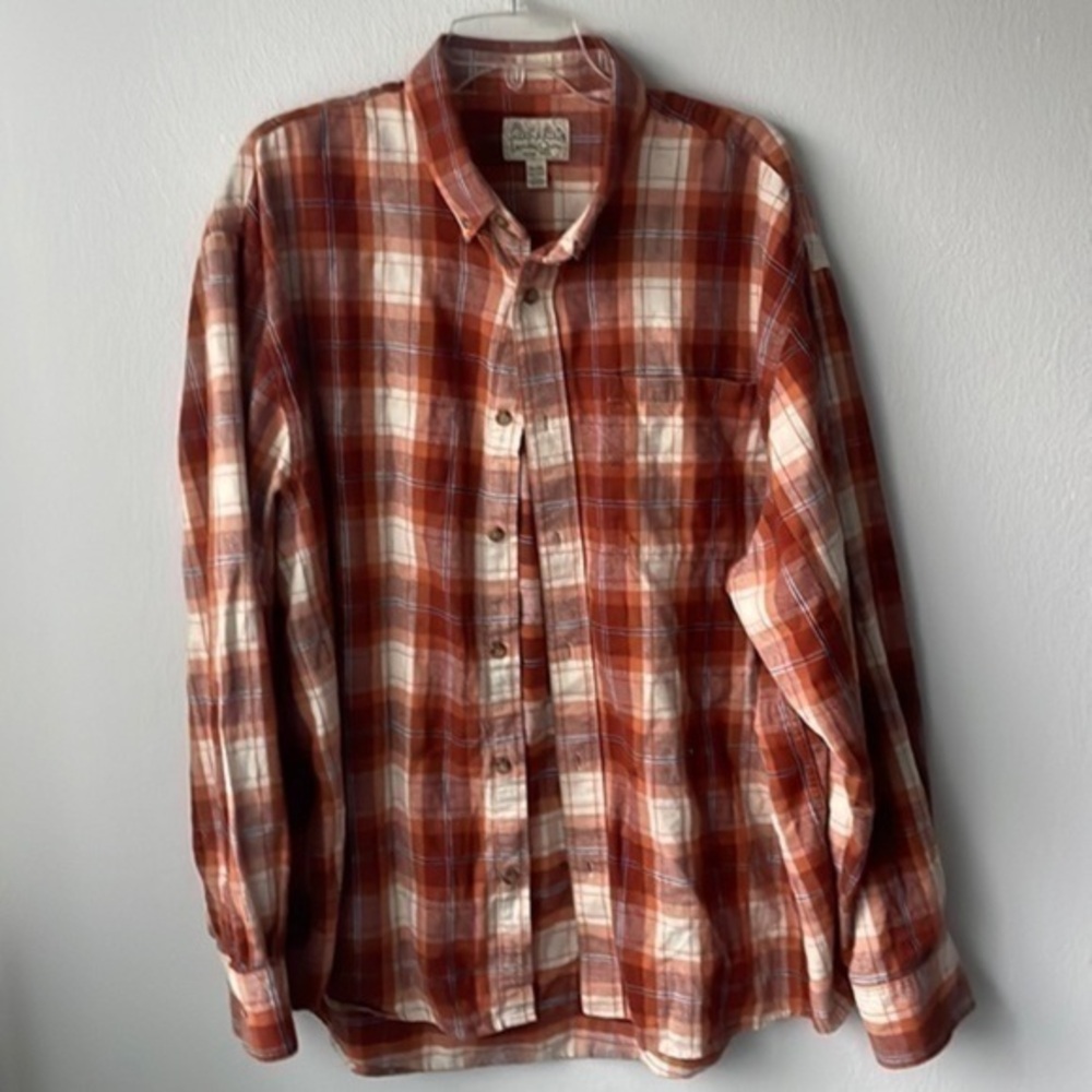 Cabela’s shirt men’s orange plaid size 2XL